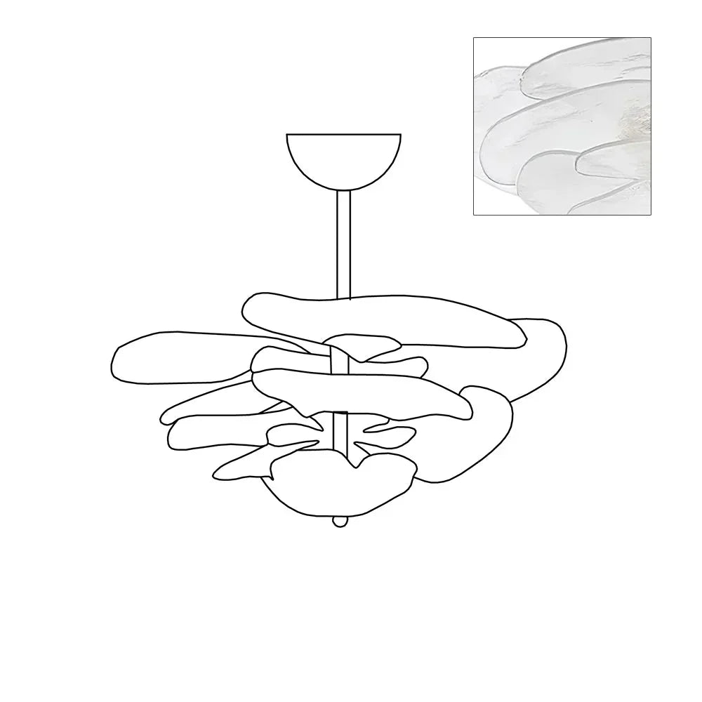 Lotus Leaf Murano Chandelier