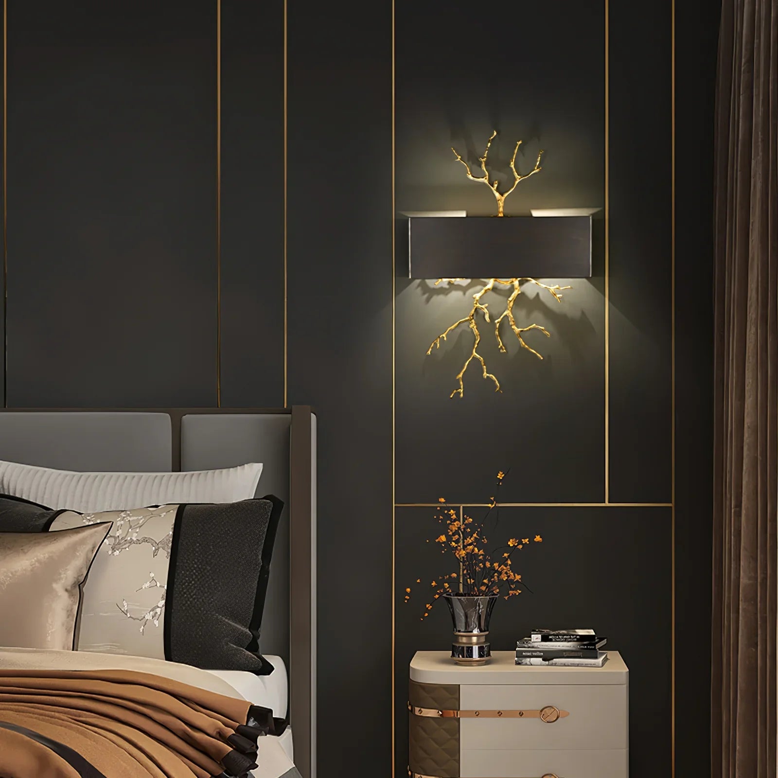 Brass Branch Wall Lamp