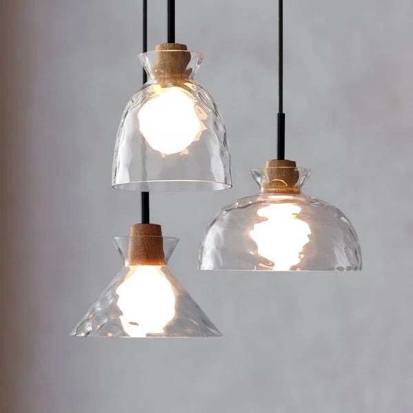 Modern Water Ripple Transparent Glass Pendant Lamp M16