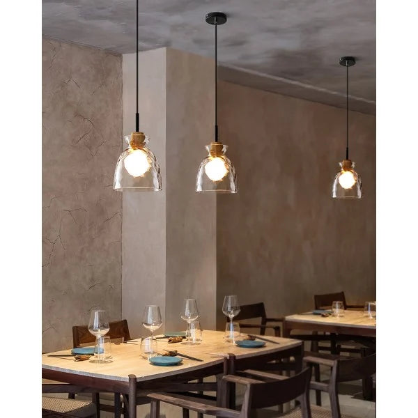 Modern Water Ripple Transparent Glass Pendant Lamp M16