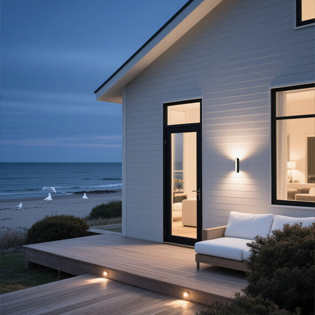 Black Outdoor Wall Sconce Modern Strip Waterproof Wall Light