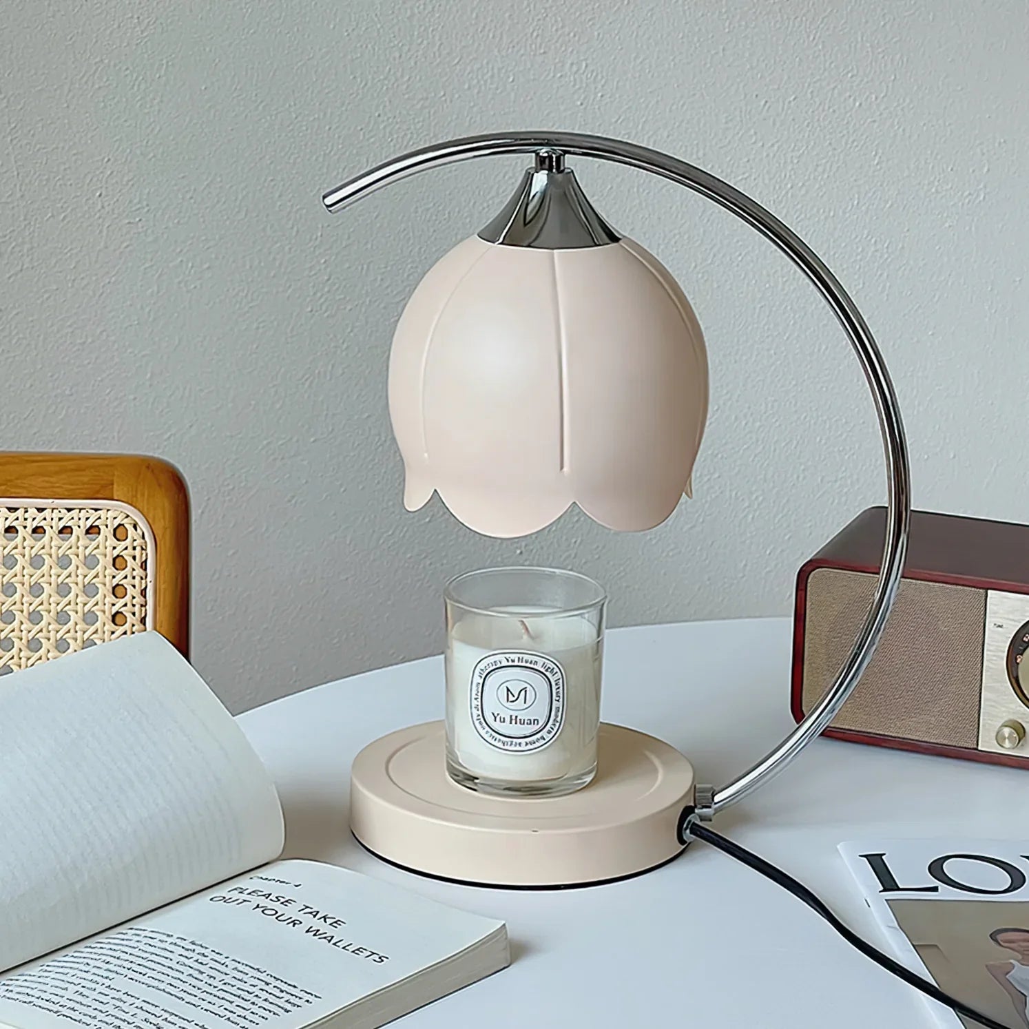 Floral Candle Table Lamp