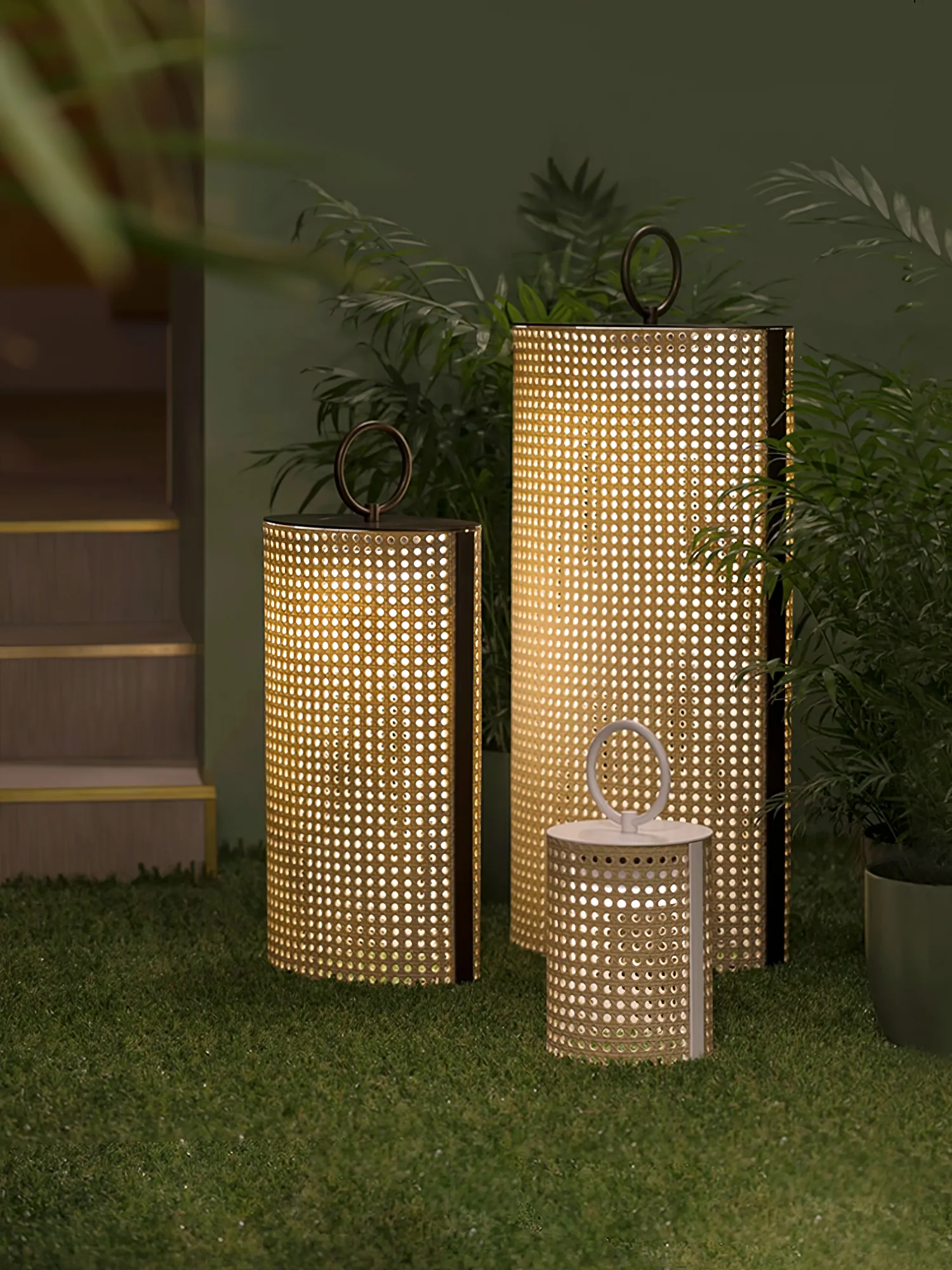 Outdoor Portable Rattan Solar Lamp