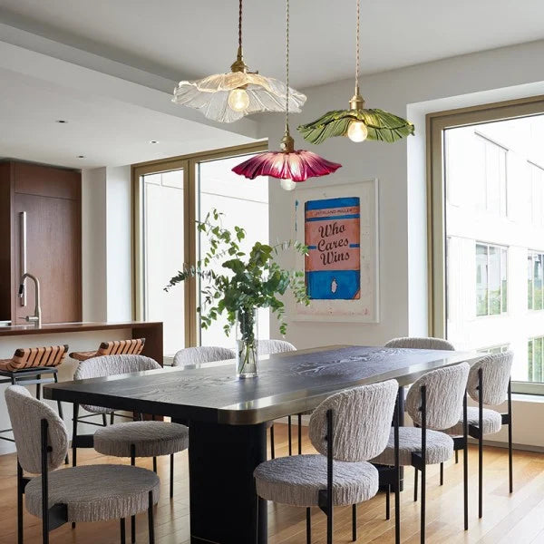 Tiffany Lotus Glass Pendant Light for Living Room S08