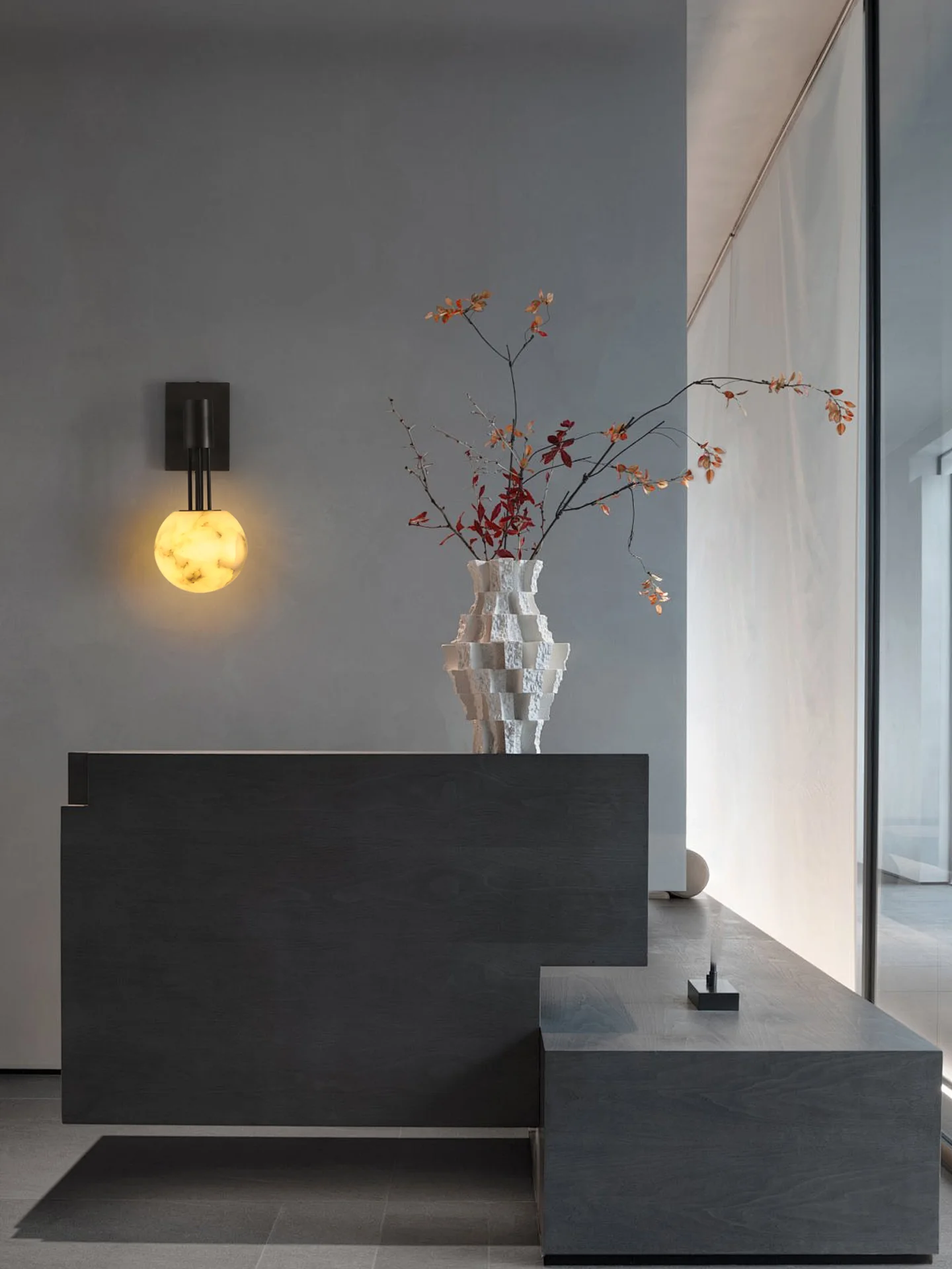Volterra Alabaster Orb Sconce