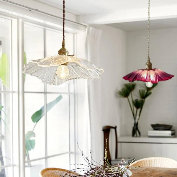 Tiffany Lotus Glass Pendant Light for Living Room S08