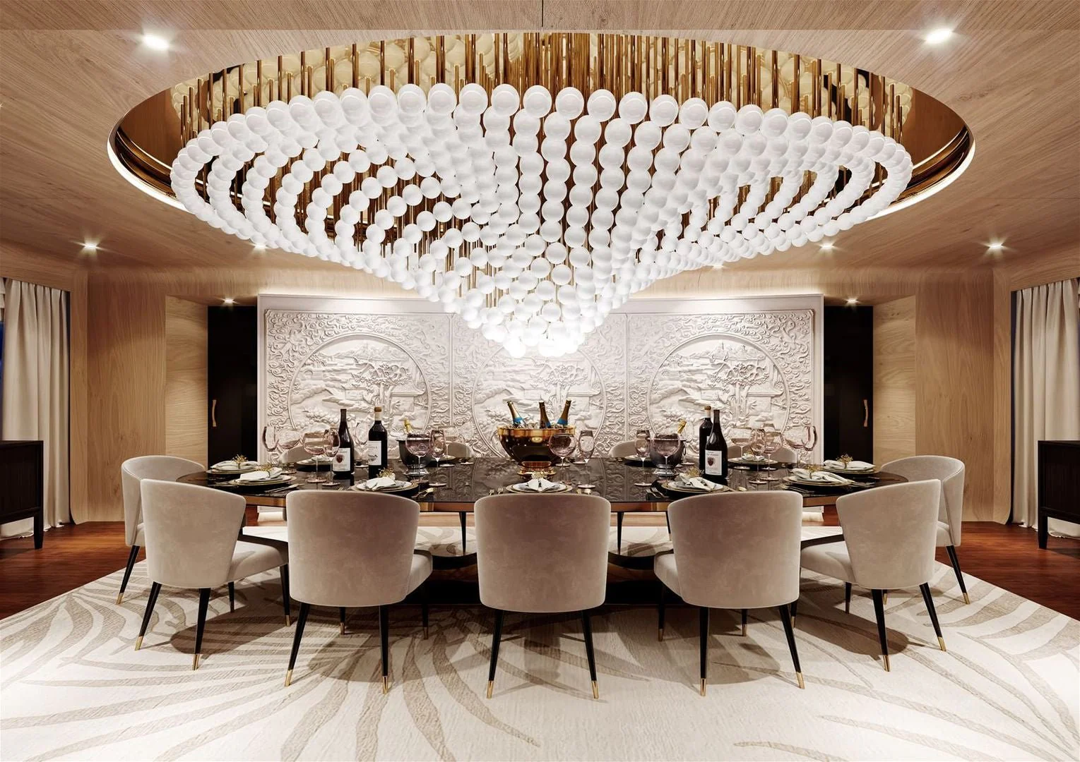 Pearl Wave Bespoke Chandelier