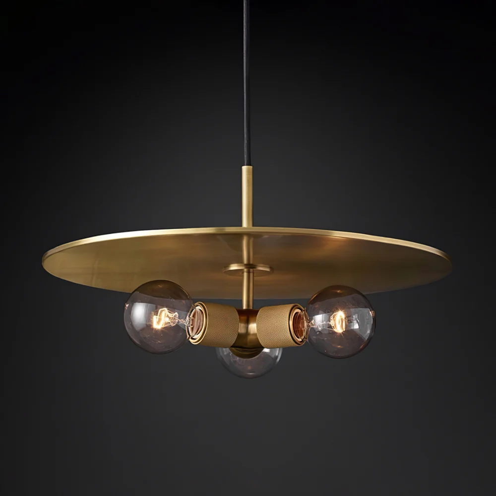 Brass & Clear Glass Pendant Light