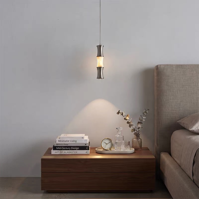 Tallo Alabaster Bamboo Pendant Light