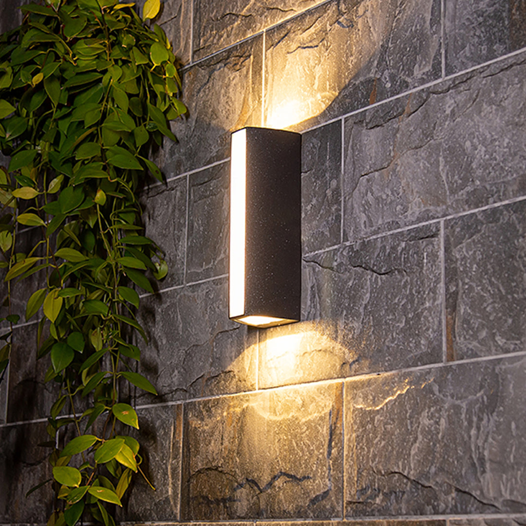 Black Outdoor Wall Sconce Modern Strip Waterproof Wall Light