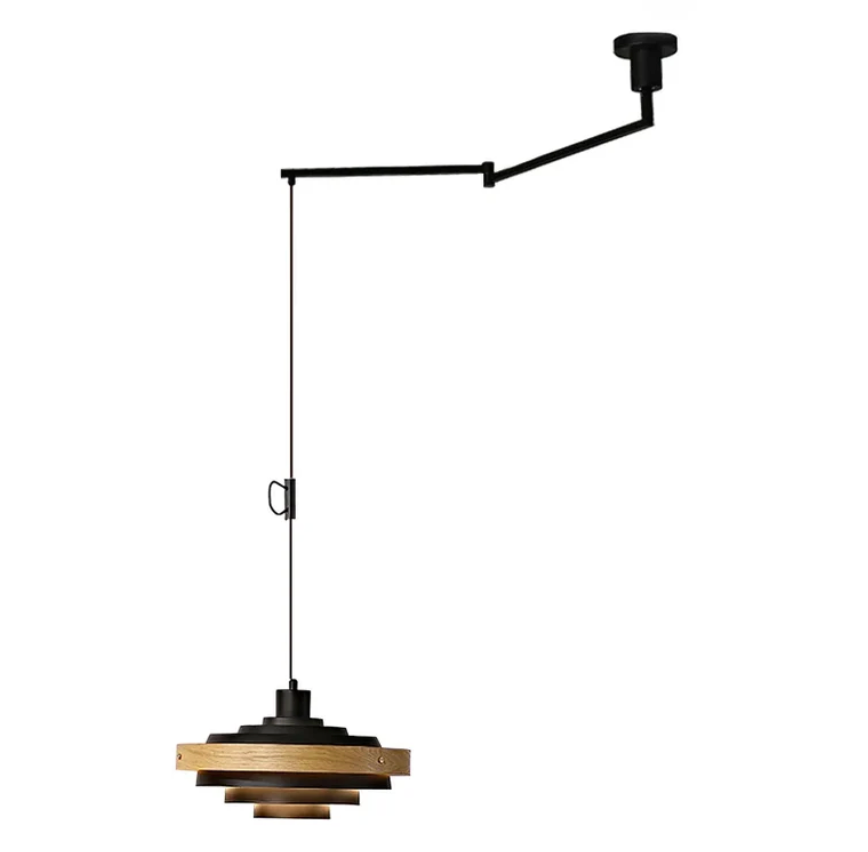 Layered Disc Swing Arm Pendant Light