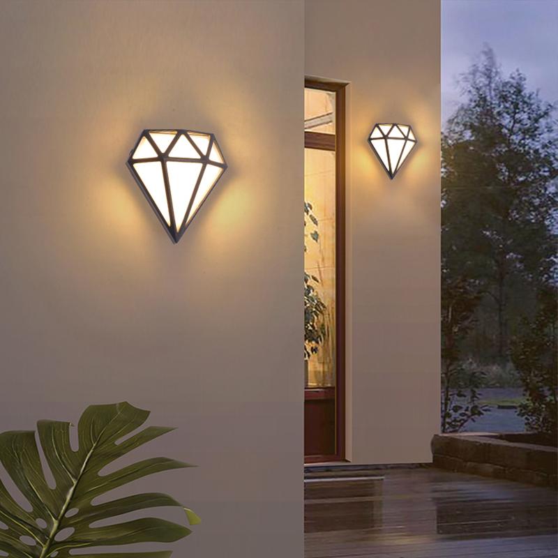 Diamond Shape Wall Light LED Waterproof Modern Porch Outdoor Light