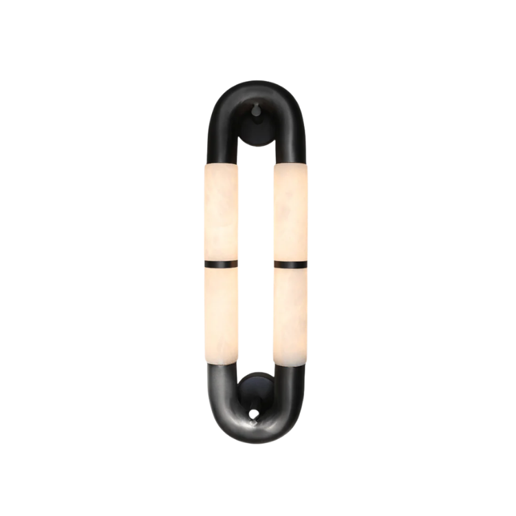 Volterra Dual-Crescent Alabaster Sconce