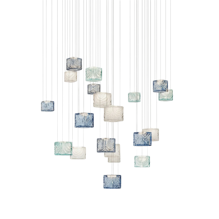 Square Multi Crystal Light Pendant Chandelier
