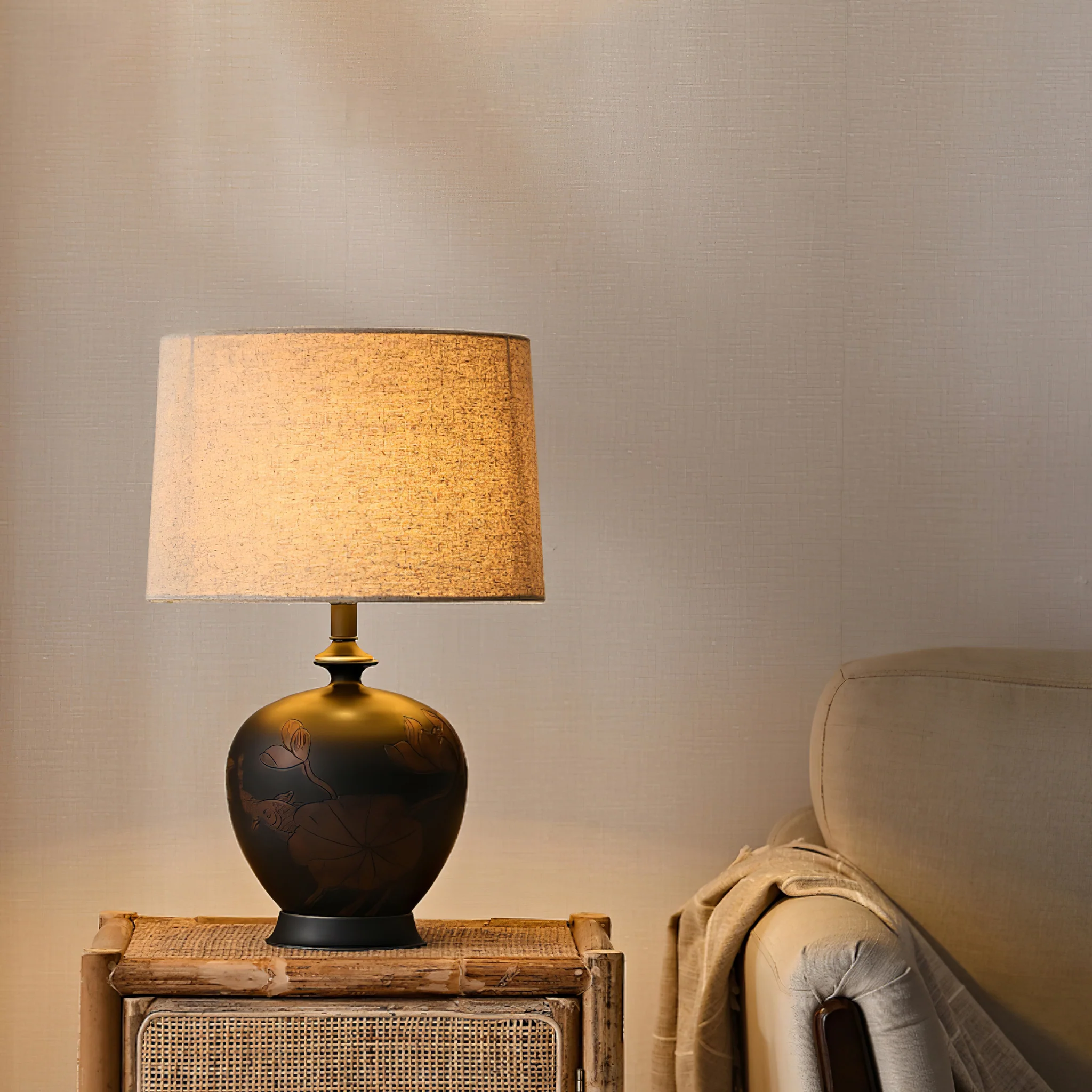 Zen-Style Ceramic Lamp