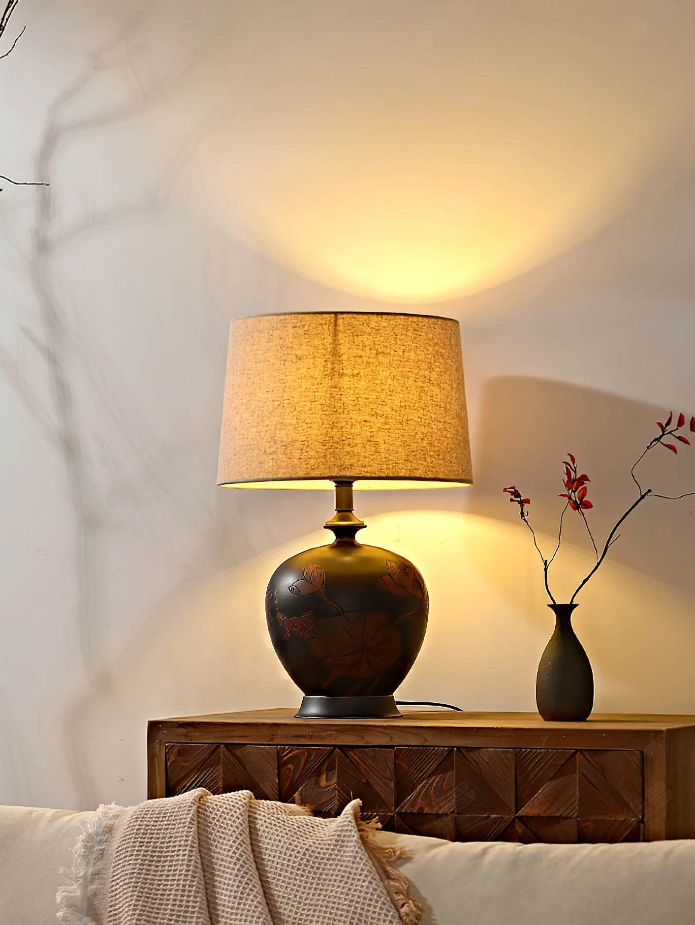 Zen-Style Ceramic Lamp