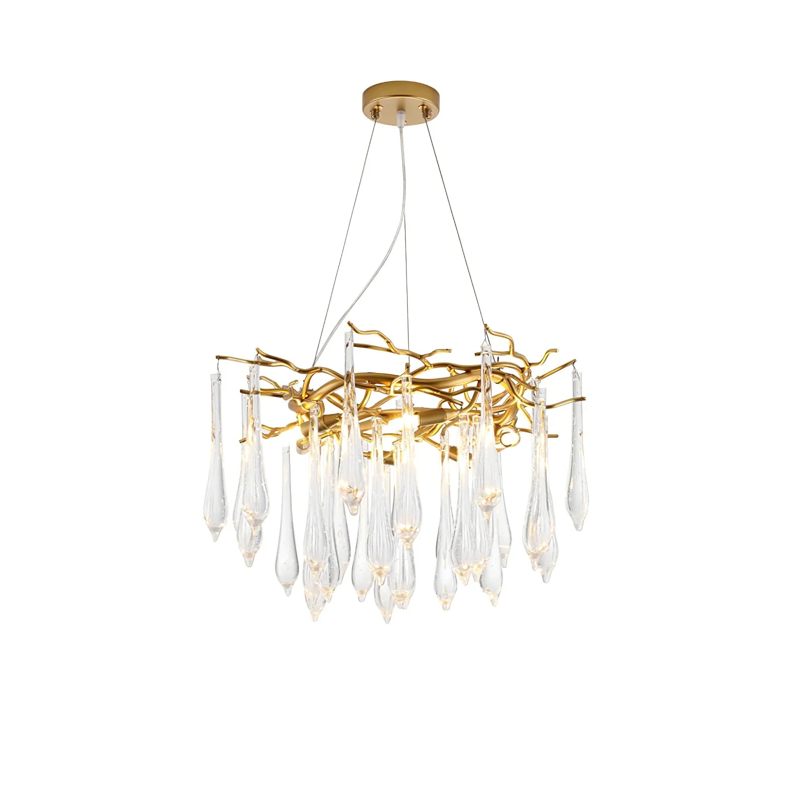 Teardrop Round Crystal Chandelier