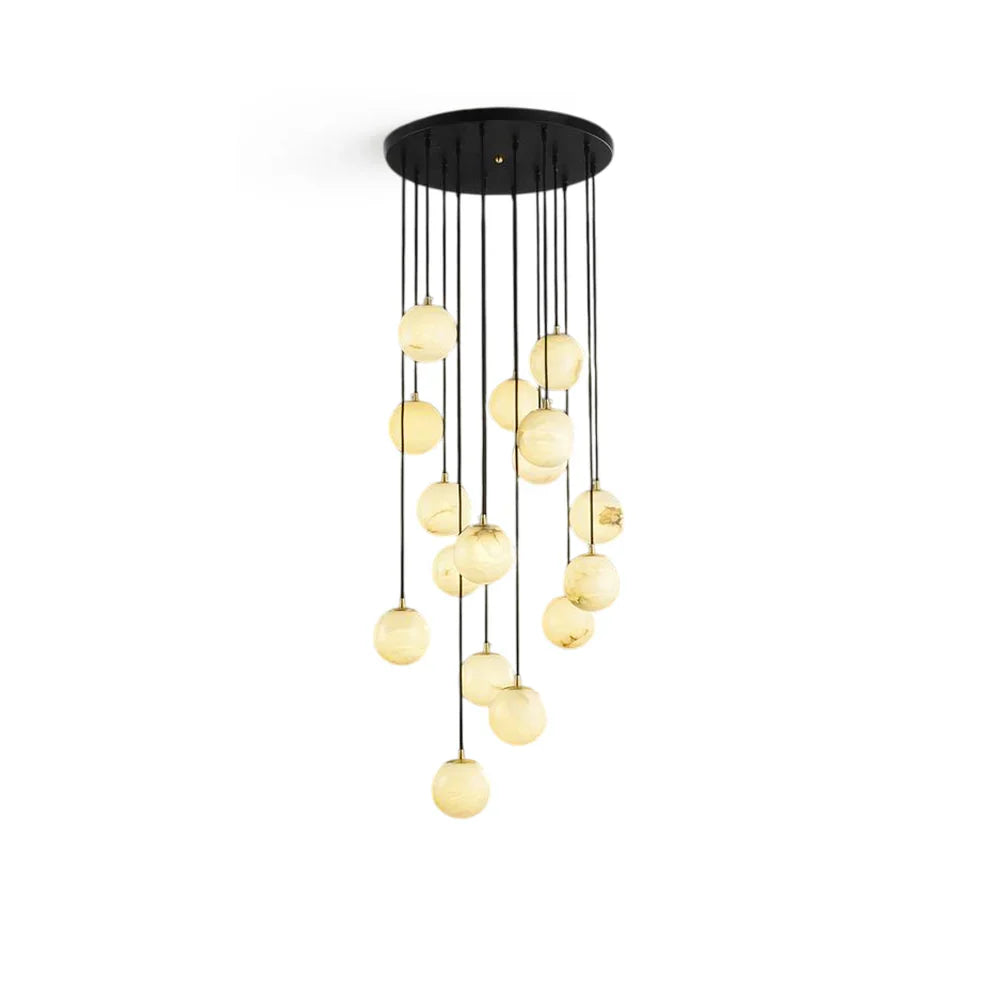 Alabaster Balls Cluster Chandelier