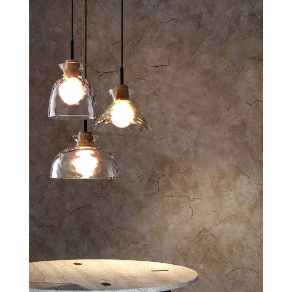 Modern Water Ripple Transparent Glass Pendant Lamp M16