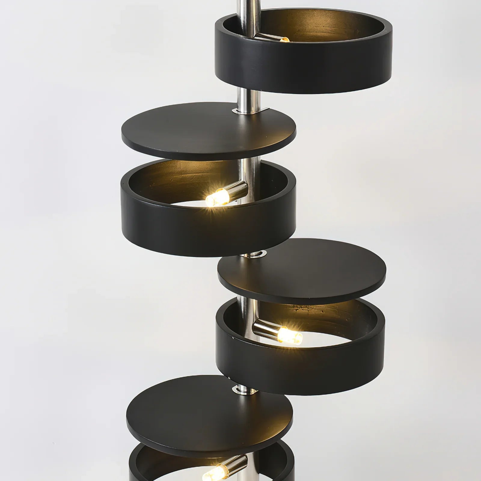 Cylindrical Wood Column Floor Lamp