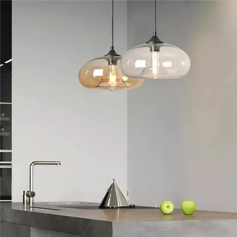 Doughnut glass pendant light