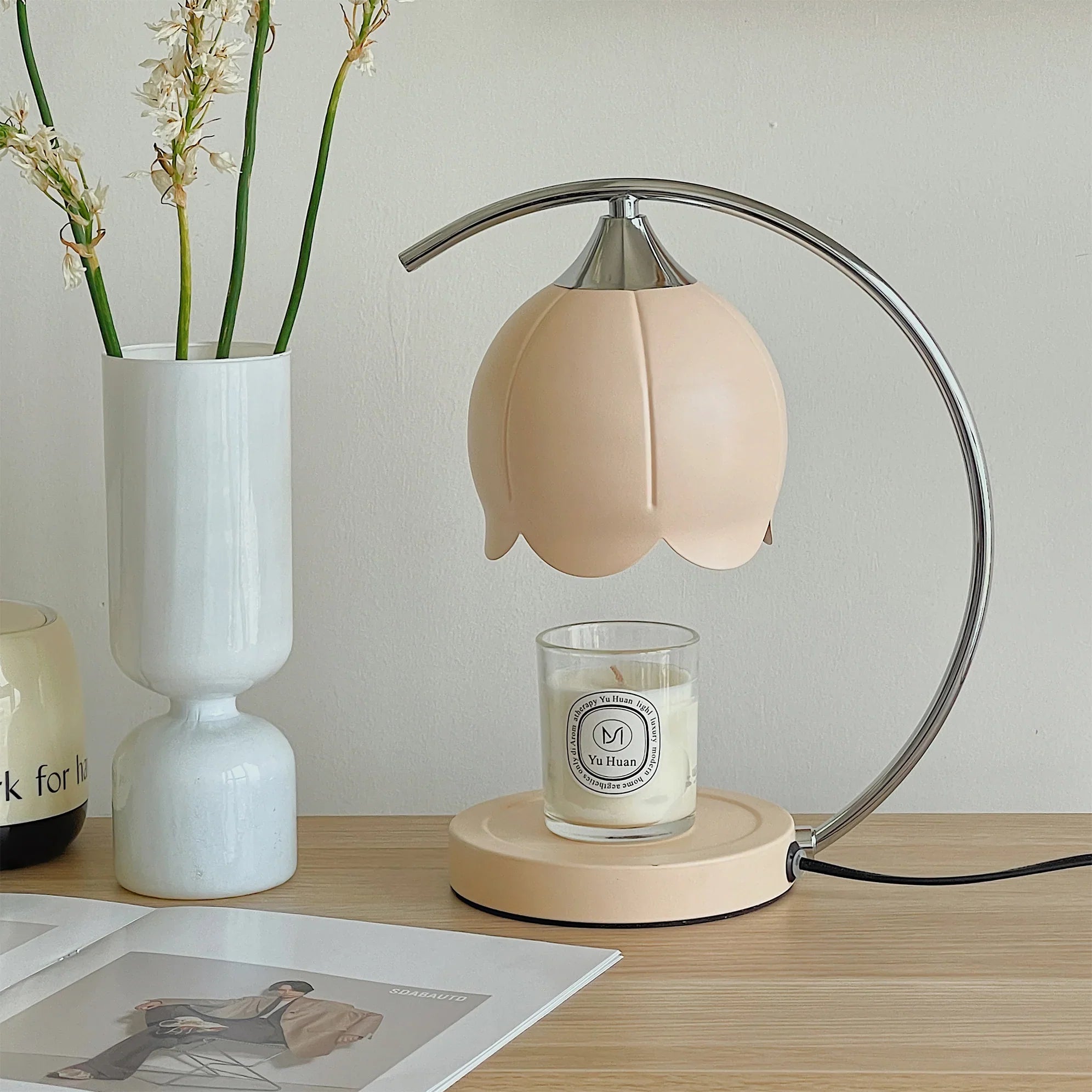 Floral Candle Table Lamp