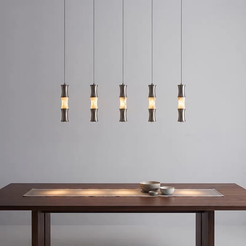Tallo Alabaster Bamboo Pendant Light