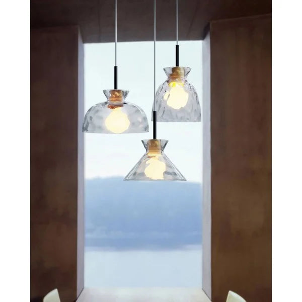 Modern Water Ripple Transparent Glass Pendant Lamp M16
