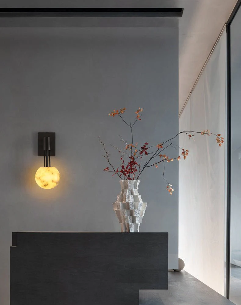 Volterra Alabaster Orb Sconce