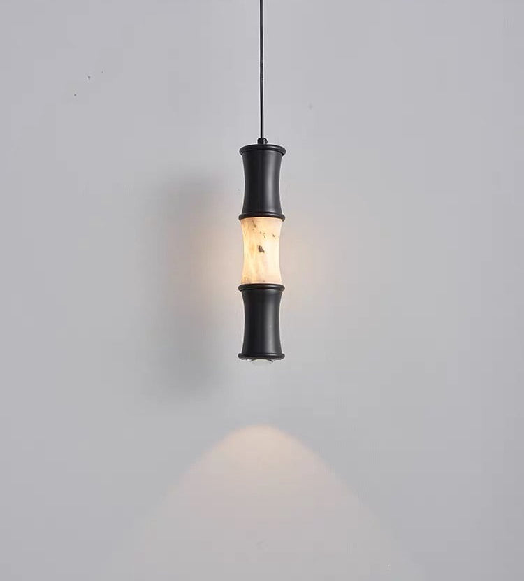 Tallo Alabaster Bamboo Pendant Light