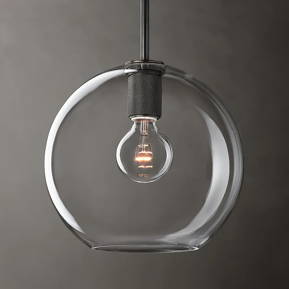 Brass & Clear Glass Pendant Light