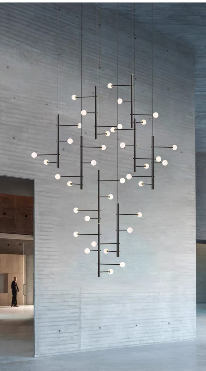Orbit Cascade Multi-Globe Chandelier