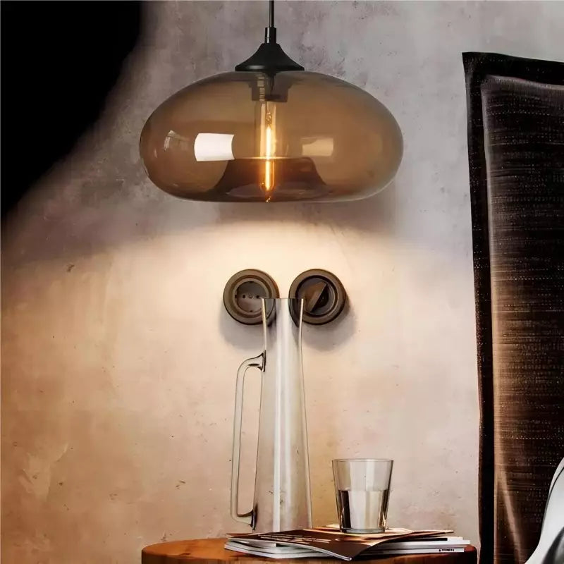 Doughnut glass pendant light