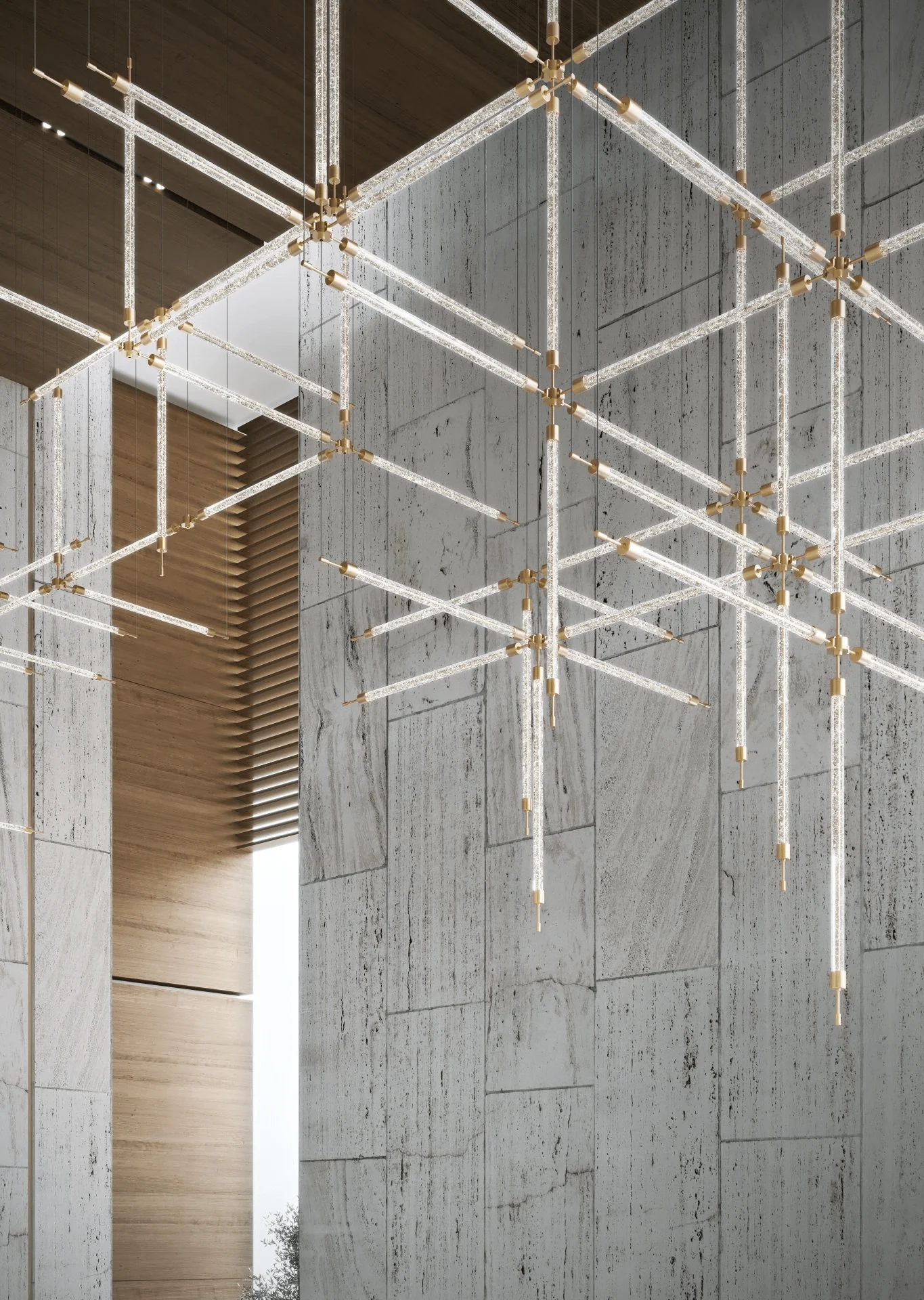 Crystal Grid Bespoken Chandelier