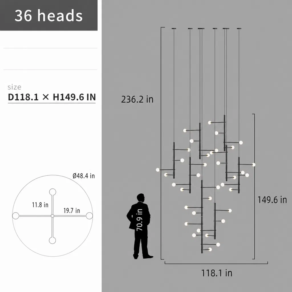 Orbit Cascade Multi-Globe Chandelier