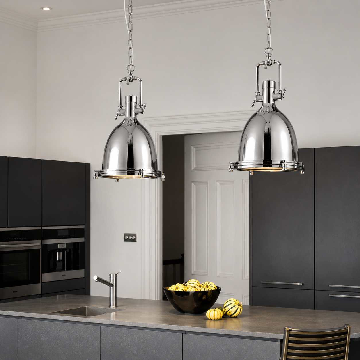 Industrial Nautical Dome Pendant Light