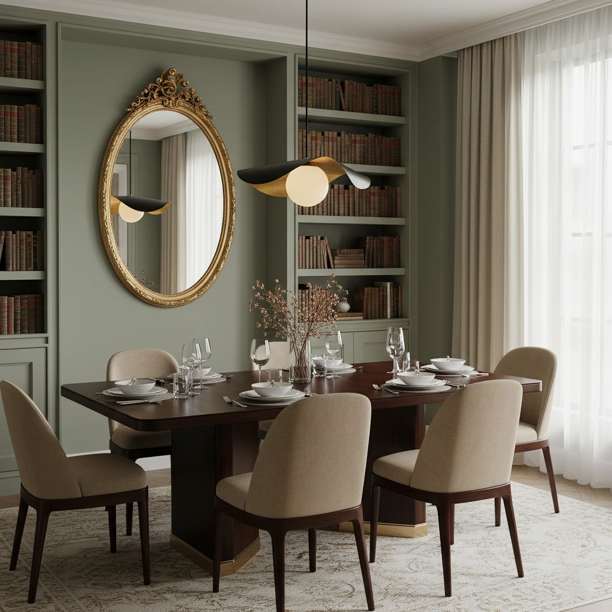 Curved Shell Pendant Light