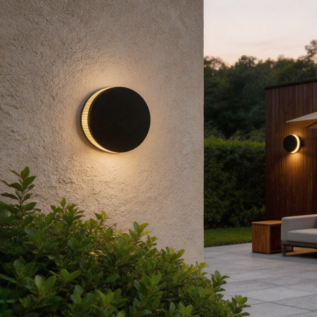 Outdoor Wall Light Round Modern Waterproof Garden Light