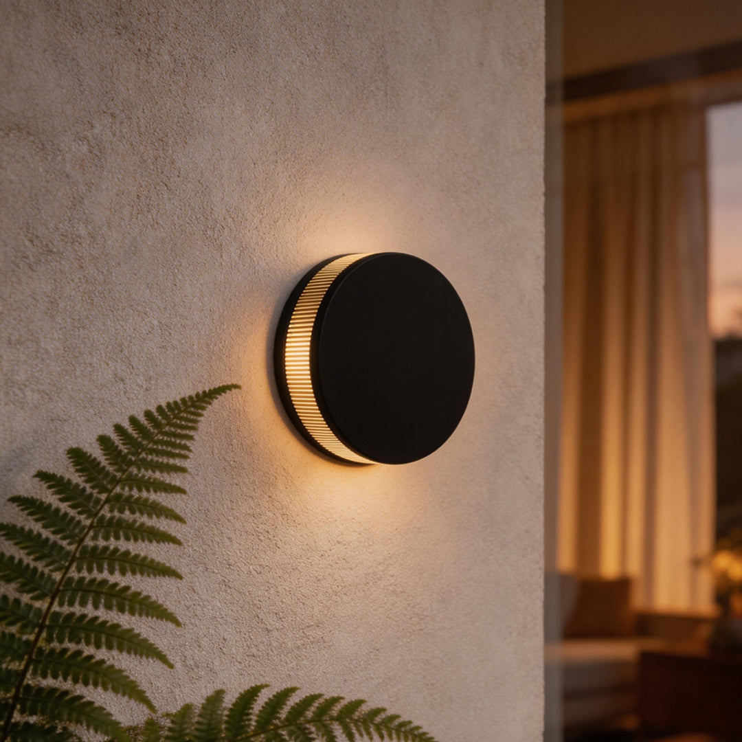 Outdoor Wall Light Round Modern Waterproof Garden Light